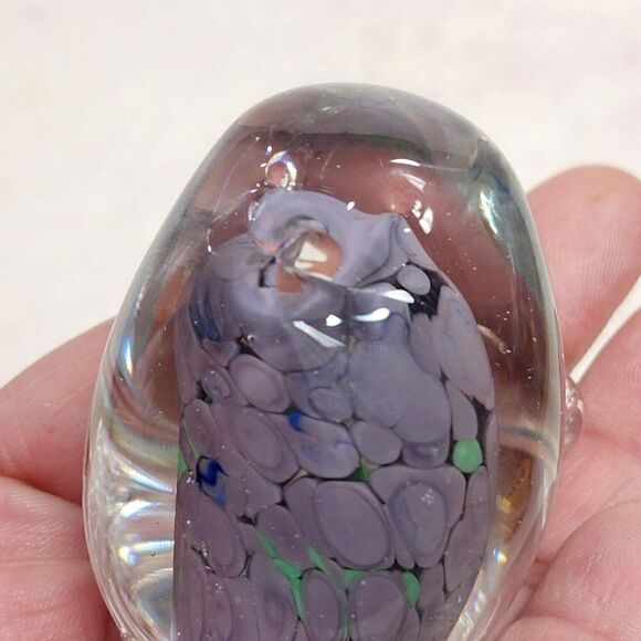 Vtg Purple - 2.5" - Art Glass Bird Figurine Paperweight  hand blown Decor - Picture 7 of 8